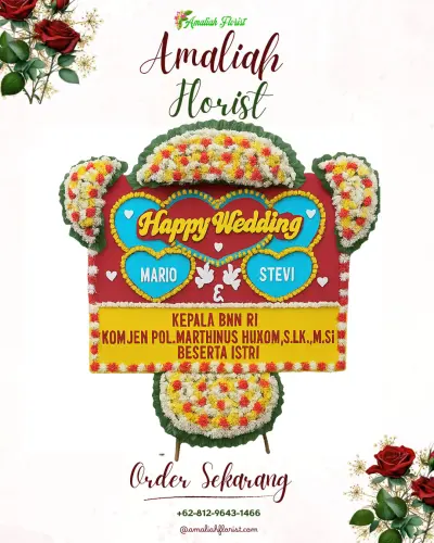 Karangan Papan Bunga Pernikahan di Belimbingsari